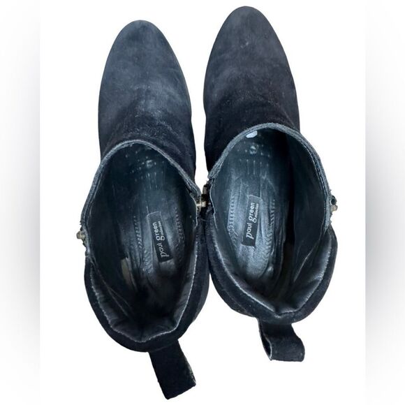Paul Green Black Suede Jillian Ankle Booties - Picture 6 of 13